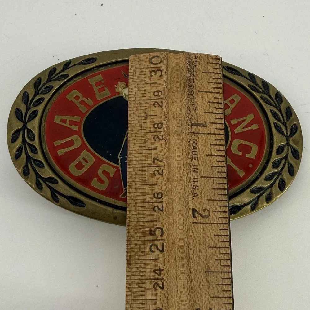 Heritage Buckles Belt Buckle Unisex Brass Square Dancing‎ Enameled Vintage Style